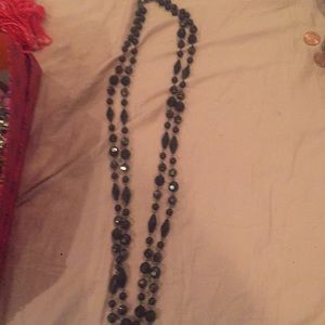 Black beaded necklace